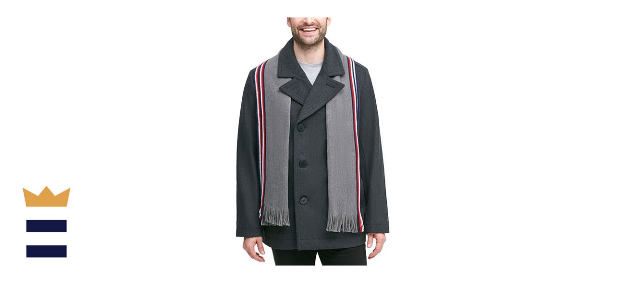 Tommy Hilfiger Men's Classic Double-Breasted Peacoat
