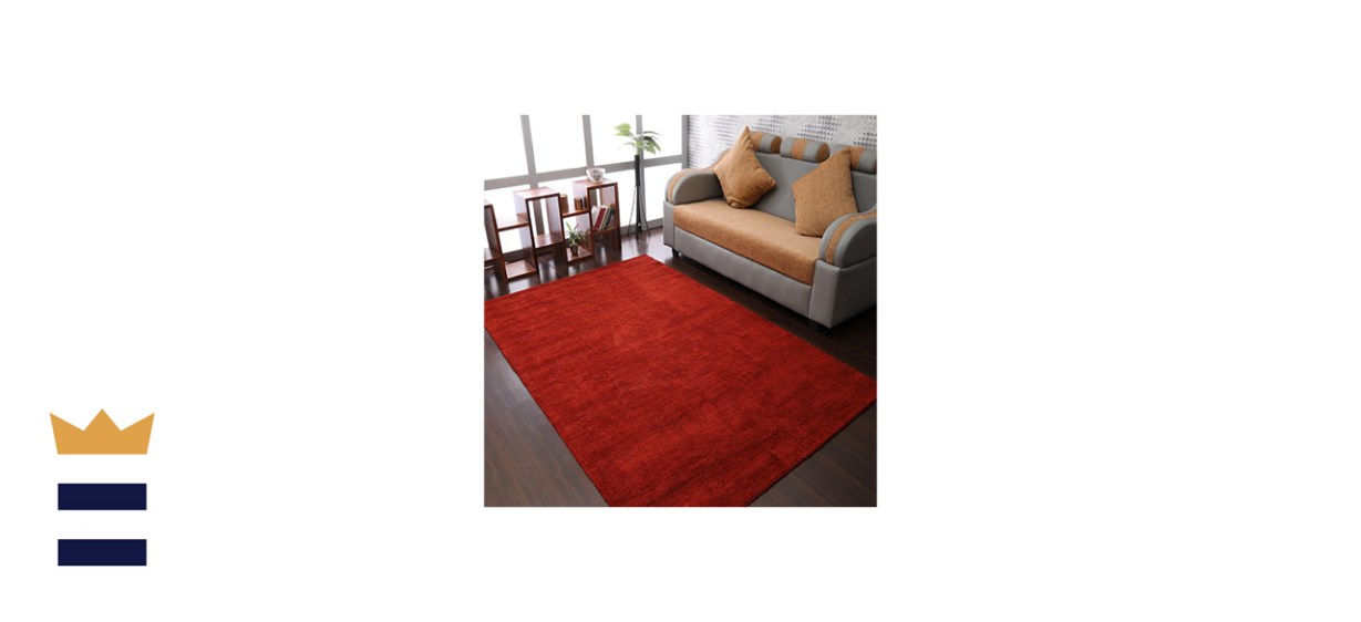 Union Rustic Marcie Hand-Knotted Wool Red Area Rug