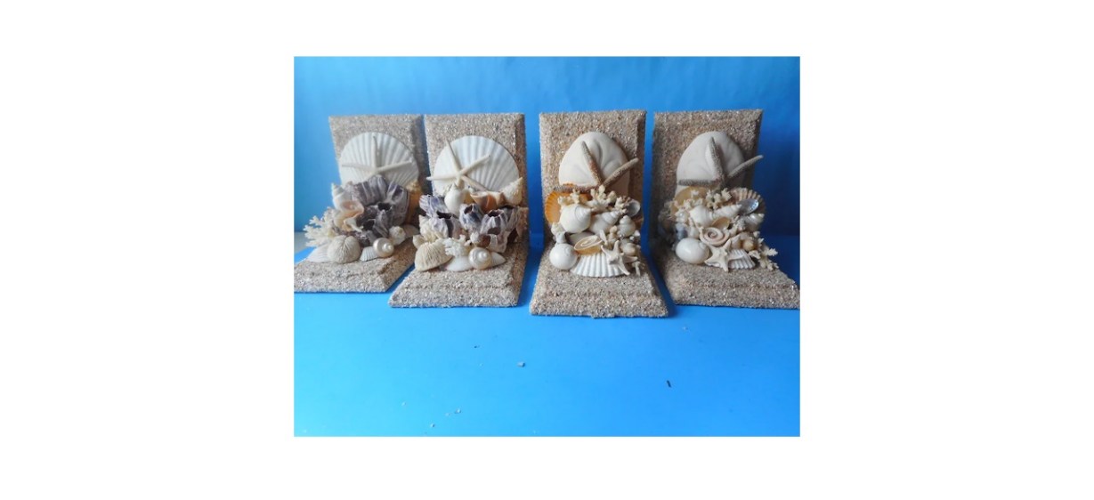 UniqueCoastalDesigns Nautical Sea Shell Bookends