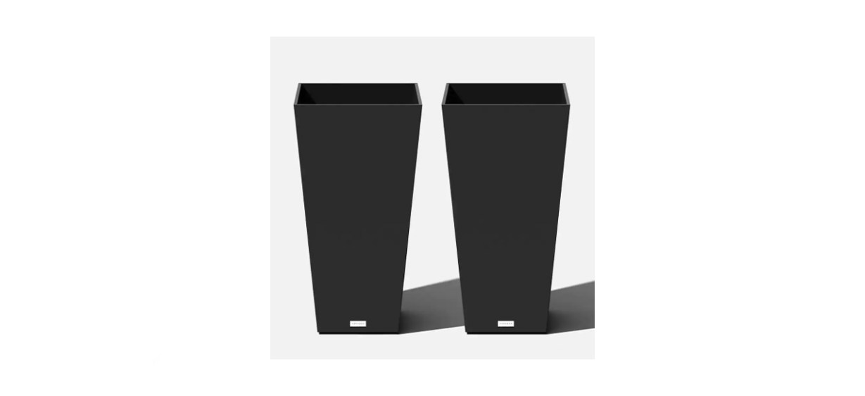 Varadek Midland 30-Inch Plastic Tall Square Planters