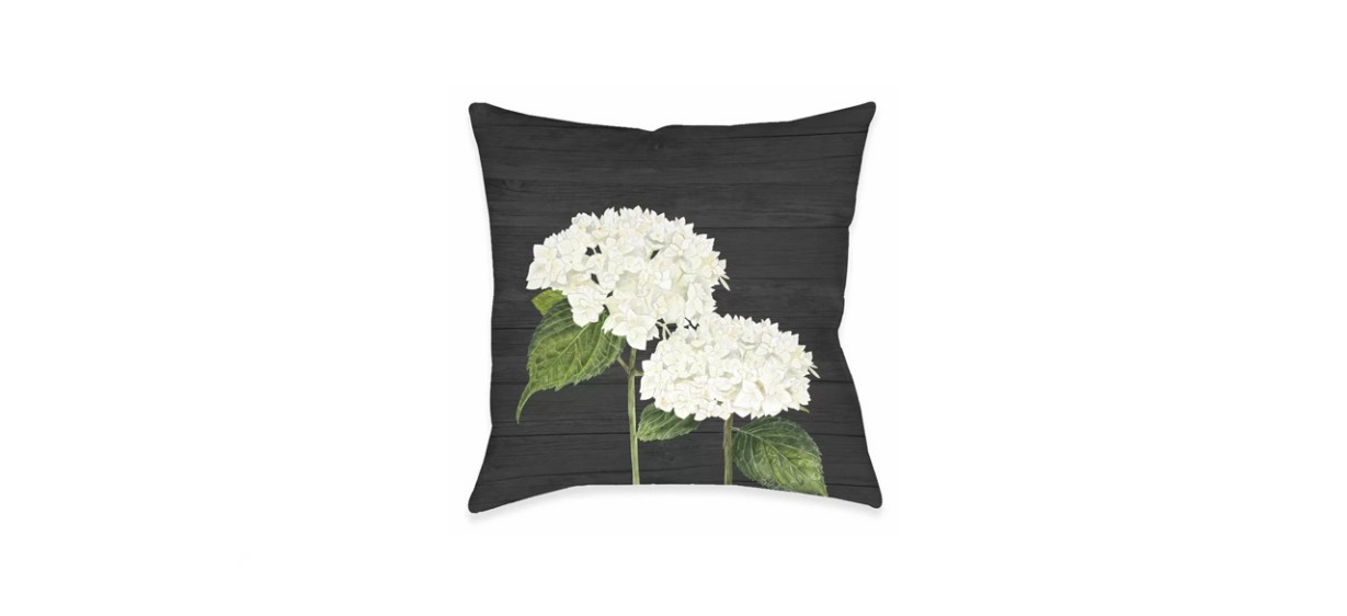 Wrought Studio Thijmen Hydrangea Bunch Throw Pillow