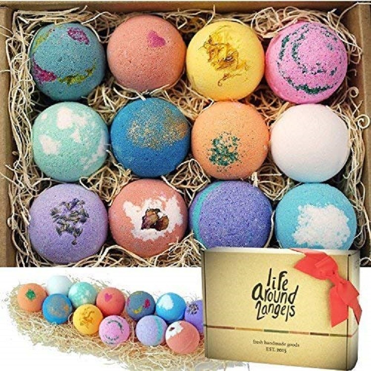 LifeAround2Angels Bath Bombs Gift Set, 12 Count