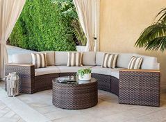 Solaura Five-Piece Outdoor Half-Moon Crescent Sectional