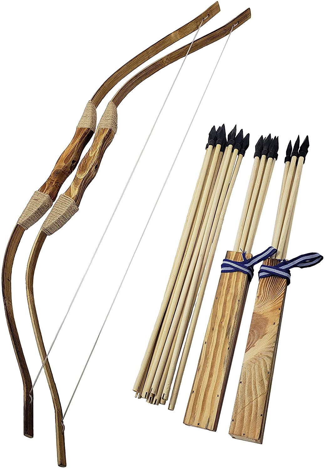Adventure Awaits! Handmade Wooden Bow and Arrow 2-Pack