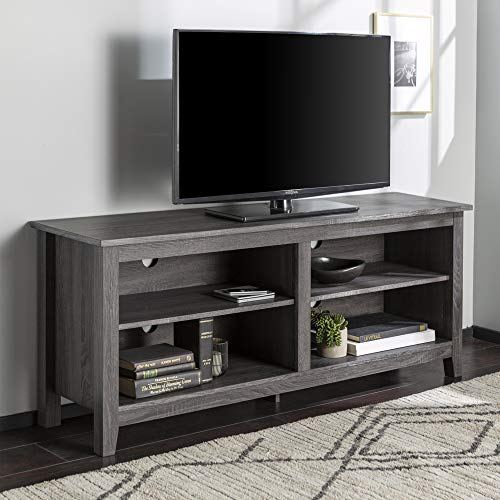 WE Furniture 58&quot; Wood TV Stand Storage Console