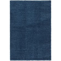 Wade Logan Shag Area Rug, Navy Blue, 5.25' x 7.5'