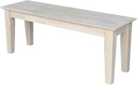 International Concepts Unfinished Shaker Style Bench
