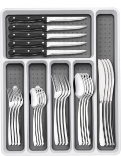 EWFEN 49-Piece Silverware Set with Organizer