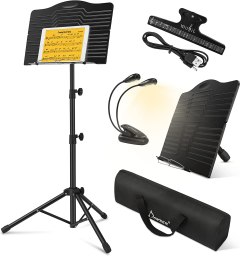 Donner DMS-1 Folding Travel Metal Music Stand With Carrying Bag