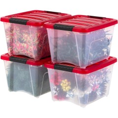 Iris Stackable Plastic Holiday Storage Bins