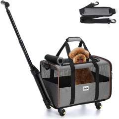 Lekesky  Cat Dog Carrier with Wheels