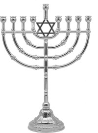 Ner Mitzvah Silvertone Candle Menorah
