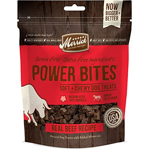 Merrick Power Bites Soft and Chewy Dog Treats - Real Beef Recipe