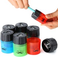 Mr. Pen Handheld Manual Pencil Sharpener with 2 Sharpening Holes and Screw-on Lid,