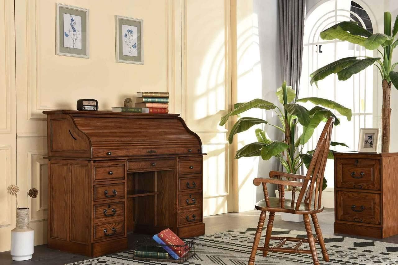 Country Marketplace 54&quot; Oak Wood Executive Desk.