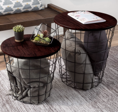 Lavish Home Nesting End Tables with Storage