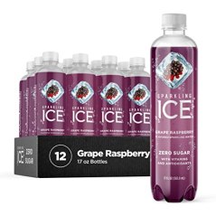 Sparkling Ice 17 oz Grape Raspberry Sparkling Water, 12 pack